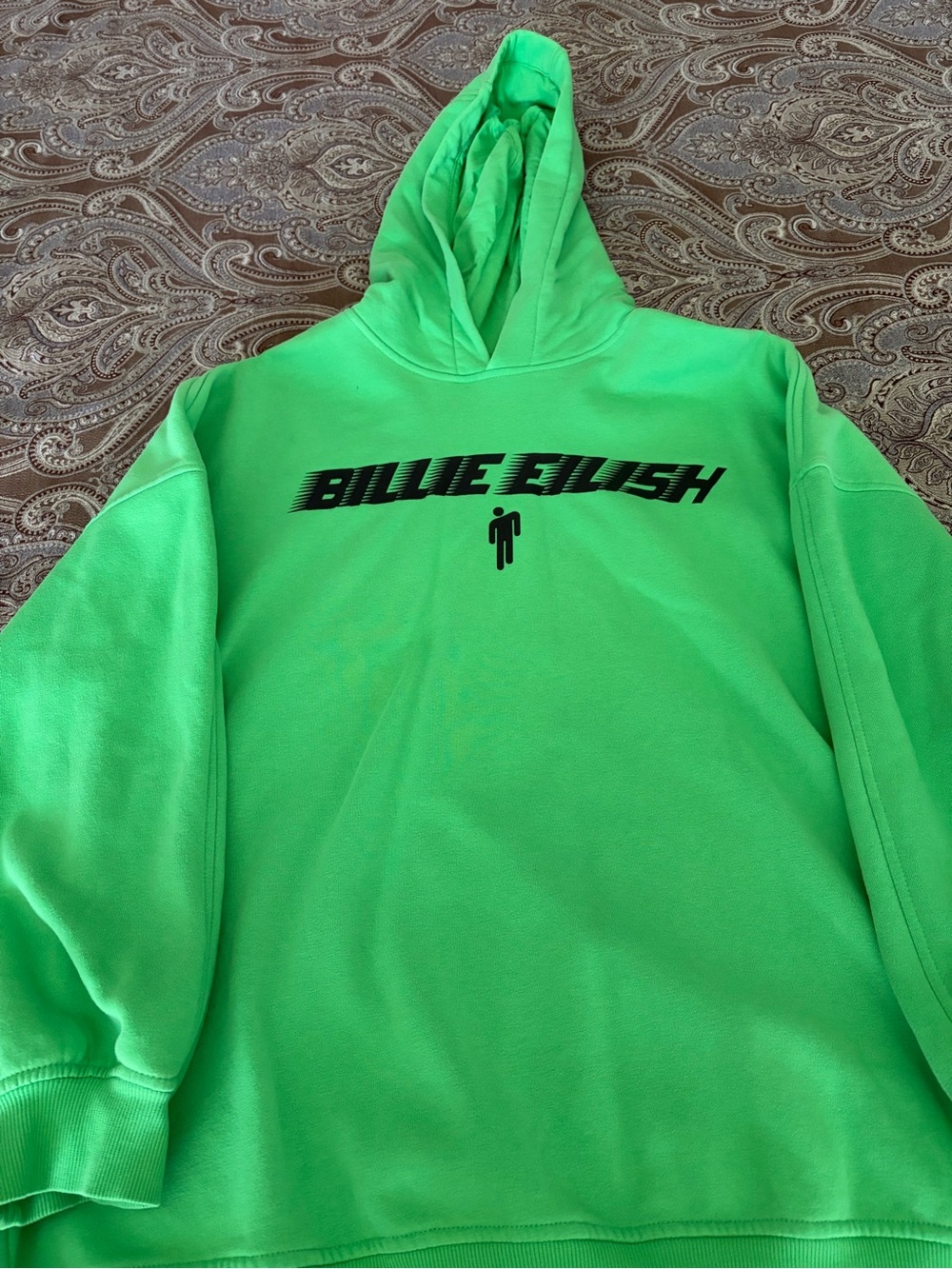 Neon Green Billie Eilish Graphic Hoodie